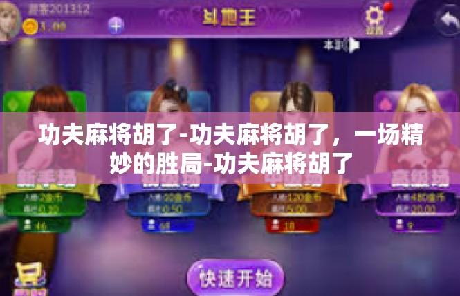 功夫麻将胡了-功夫麻将胡了，一场精妙的胜局-功夫麻将胡了