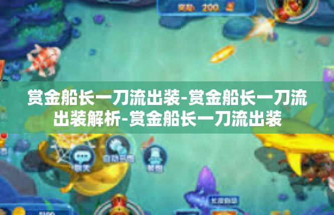 赏金船长一刀流出装-赏金船长一刀流出装解析-赏金船长一刀流出装