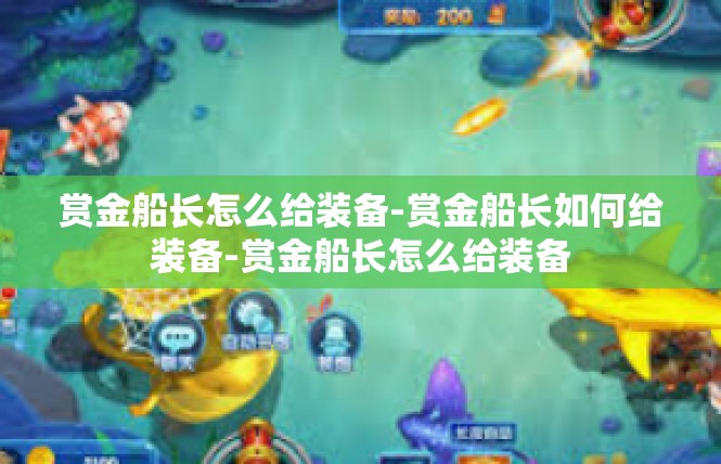赏金船长怎么给装备-赏金船长如何给装备-赏金船长怎么给装备