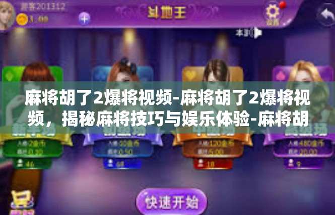 麻将胡了2爆将视频-麻将胡了2爆将视频，揭秘麻将技巧与娱乐体验-麻将胡了2爆将视频