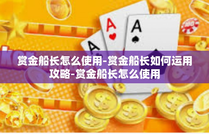 赏金船长怎么使用-赏金船长如何运用攻略-赏金船长怎么使用