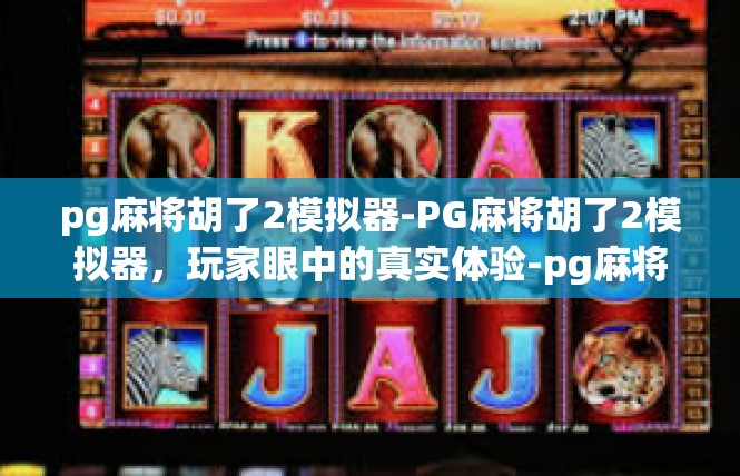 pg麻将胡了2模拟器-PG麻将胡了2模拟器，玩家眼中的真实体验-pg麻将胡了2模拟器